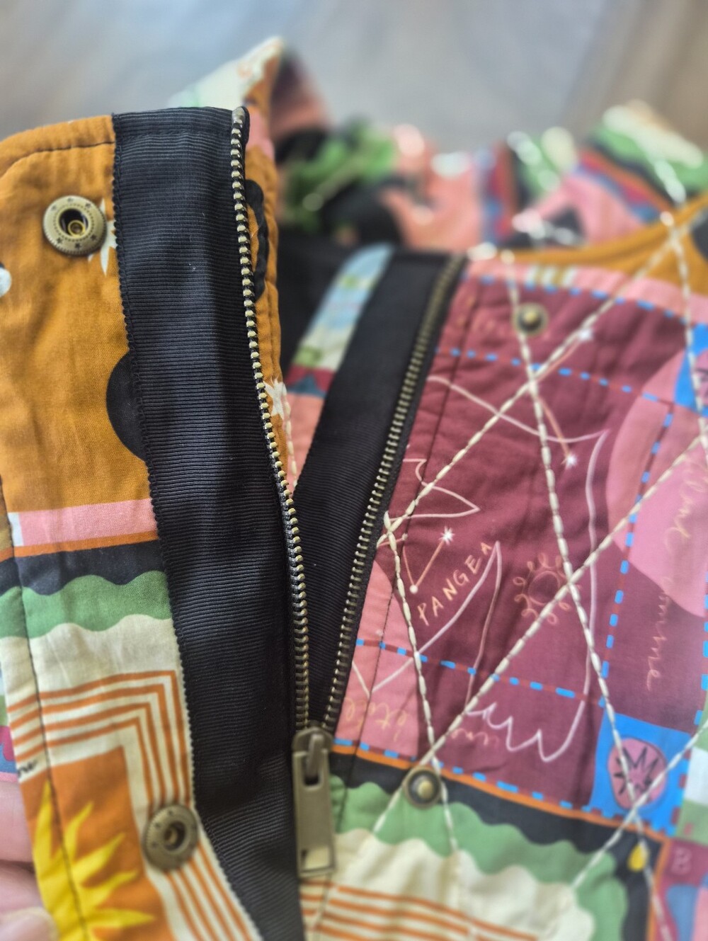 *NWT* [Sezane X Pangea] Richie Patchwork Quilted Jacket, Size 36/4 - Picture 8 of 12
